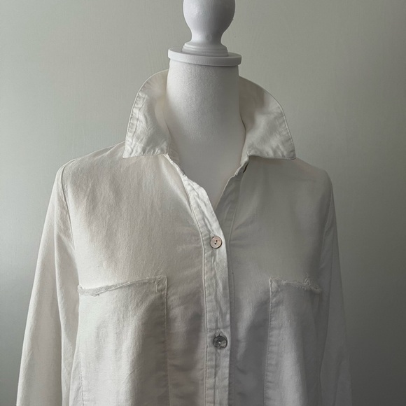 Show Me Your MUMU white Tunic Raw Hem Top Small - Picture 7 of 8